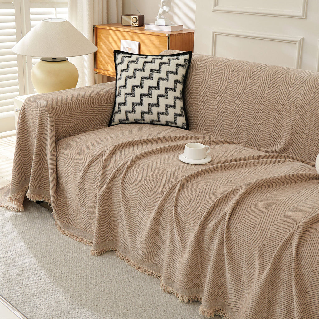 Soft Breathable Herringbone Sofa Cover for Modern Cozy Living