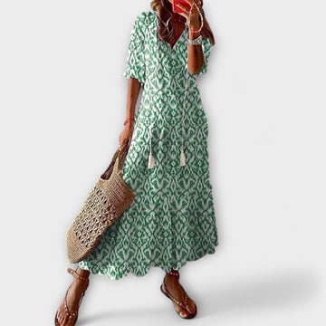 Savannah Collection | Floral Maxi Dress with Adjustable Waist Tie | Effortless Style for Women