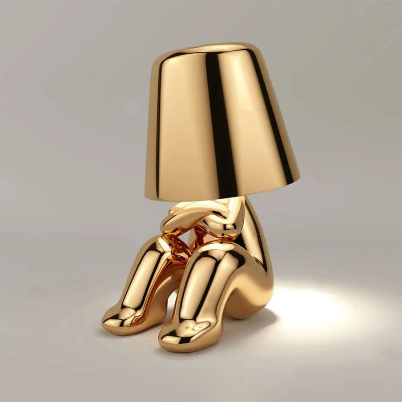 Modern Gold Figure Table Lamp Rechargeable LED Light