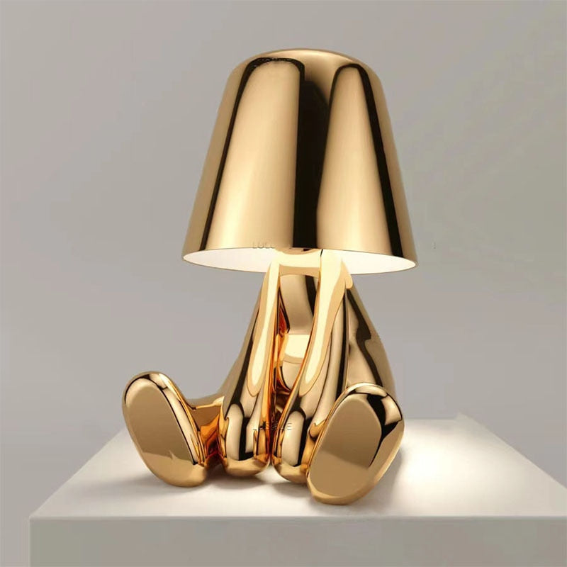 Modern Gold Figure Table Lamp Rechargeable LED Light