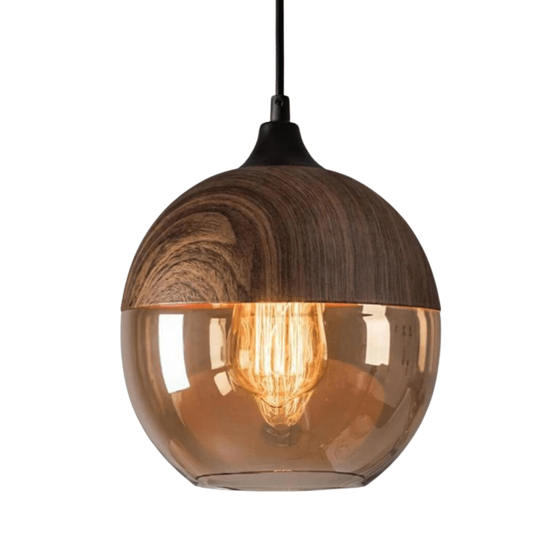 Scandinavian Ceiling Lamp | Flush Mount Light Fixture with Adjustable Height | Tinted Glass for Cozy Dining Room Ambiance