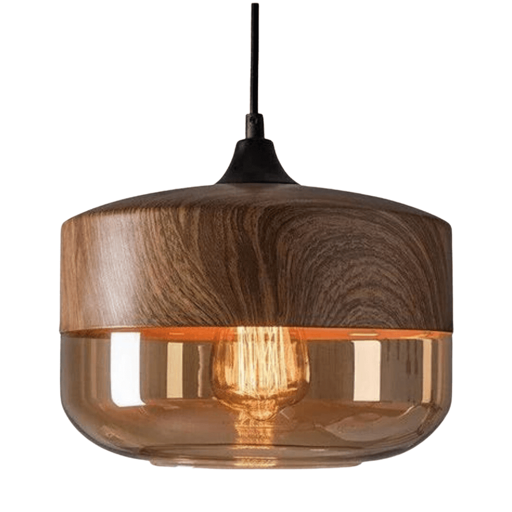 Scandinavian Ceiling Lamp | Flush Mount Light Fixture with Adjustable Height | Tinted Glass for Cozy Dining Room Ambiance