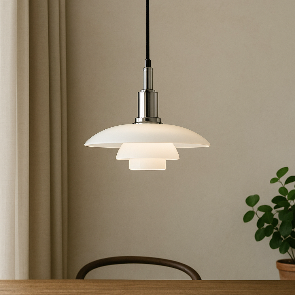 Scandinavian Elegance | Glass Pendant Light with Adjustable Height | Modern Kitchen Pendant Lighting for Stylish Spaces