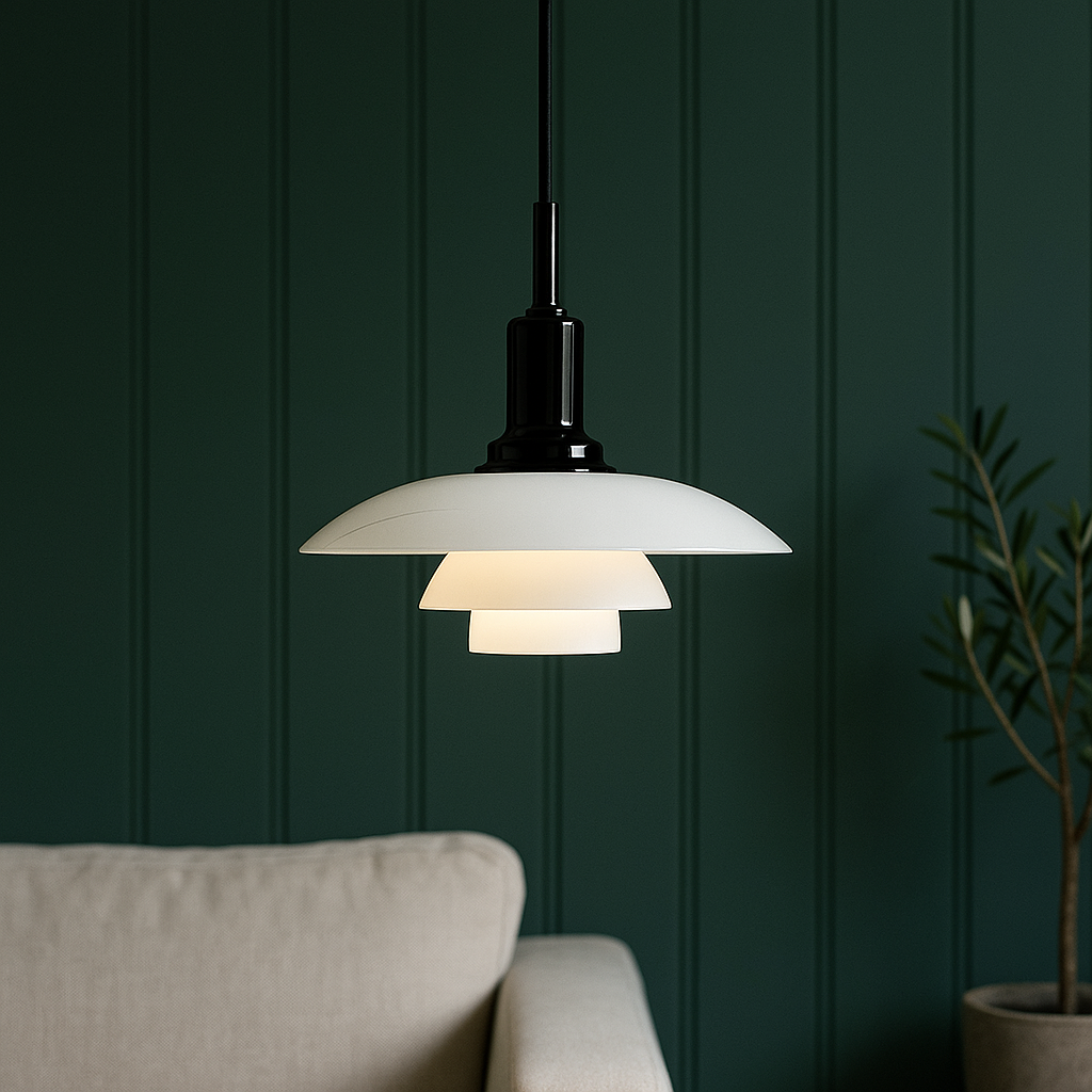 Scandinavian Elegance | Glass Pendant Light with Adjustable Height | Modern Kitchen Pendant Lighting for Stylish Spaces
