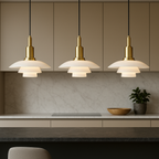 Scandinavian Elegance | Glass Pendant Light with Adjustable Height | Modern Kitchen Pendant Lighting for Stylish Spaces