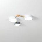 Scandinavian Minimalist | Flush Mount Ceiling Light with Solid Wood & Iron Design | Modern Illumination for Elegant Spaces