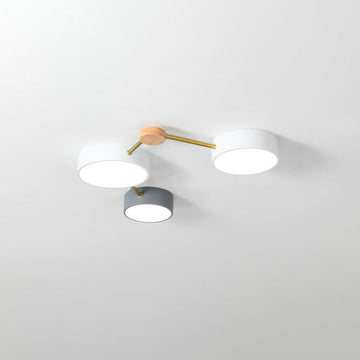 Scandinavian Minimalist | Flush Mount Ceiling Light with Solid Wood & Iron Design | Modern Illumination for Elegant Spaces