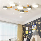 Scandinavian Minimalist | Flush Mount Ceiling Light with Solid Wood & Iron Design | Modern Illumination for Elegant Spaces