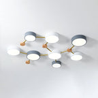 Scandinavian Minimalist | Flush Mount Ceiling Light with Solid Wood & Iron Design | Modern Illumination for Elegant Spaces