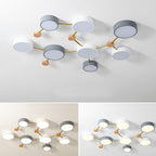 Scandinavian Minimalist | Flush Mount Ceiling Light with Solid Wood & Iron Design | Modern Illumination for Elegant Spaces