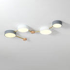 Scandinavian Minimalist | Flush Mount Ceiling Light with Solid Wood & Iron Design | Modern Illumination for Elegant Spaces