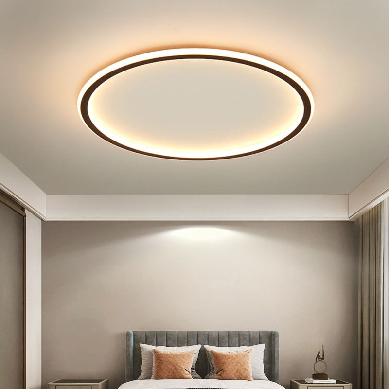 Scandinavian Round Flush Mount Ceiling Light with LED Bulb | Minimalist Design for Modern Spaces