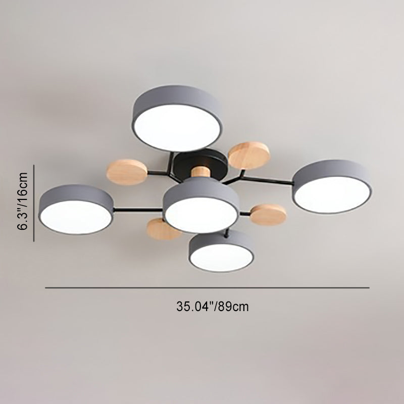 Scandinavian | Flush Mount Ceiling Light with Dimmable Feature | Modern Design for Living Room and Bedroom