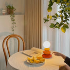 Sculptural Ceramic Table Lamp with Opal Orb Diffuser | USB-Powered Nightstand Lighting for Modern Elegance