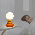 Sculptural Ceramic Table Lamp with Opal Orb Diffuser | USB-Powered Nightstand Lighting for Modern Elegance