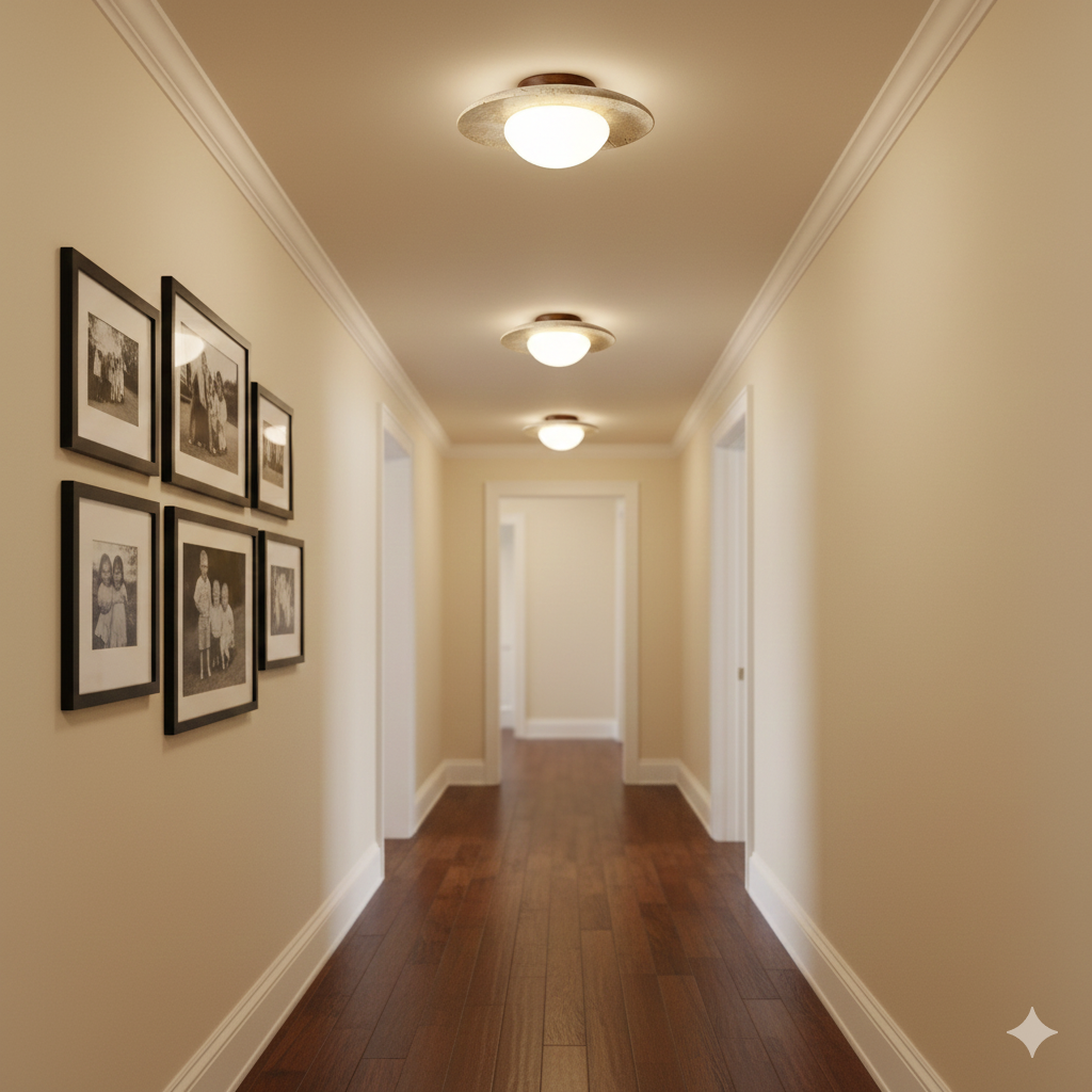 Sculptural Flush Mount Ceiling Light with Frosted Glass Globe | Natural Travertine for Elegant Home Illumination