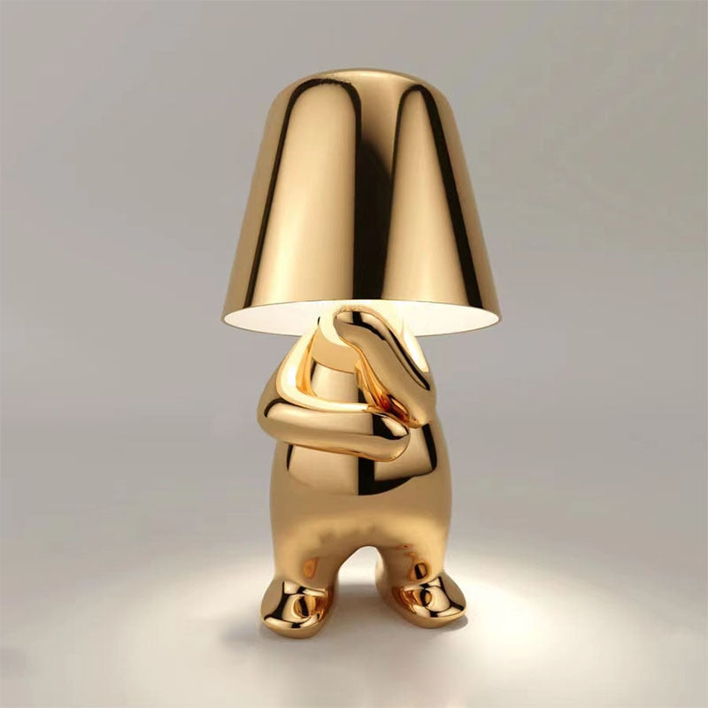 Modern Gold Figure Table Lamp Rechargeable LED Light