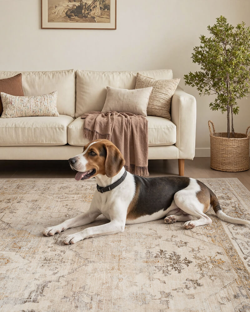 Selene Collection | Washable Area Rug with Non-Slip Backing | Cozy Comfort for Living Rooms and More