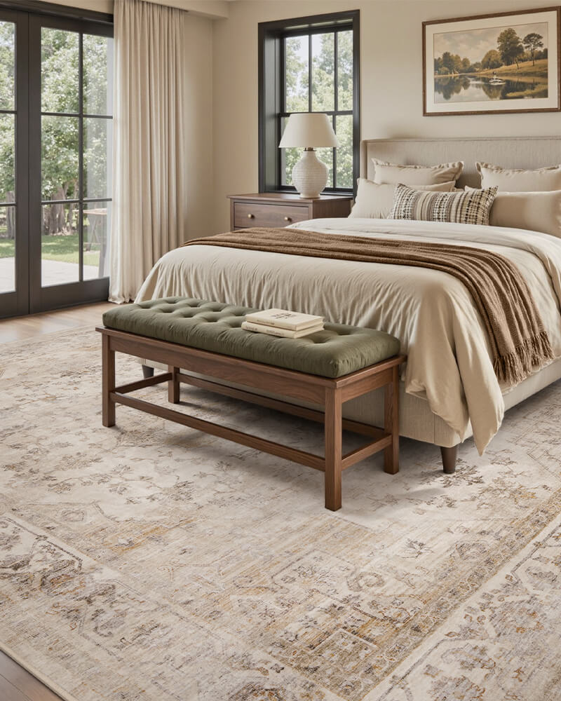 Selene Collection | Washable Area Rug with Non-Slip Backing | Cozy Comfort for Living Rooms and More