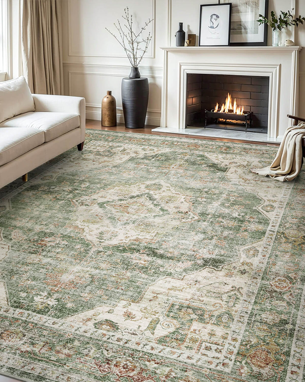 Selene Collection | Washable Area Rug with Non-Slip Backing | Eco-Friendly Design for Ultimate Comfort in Living Rooms