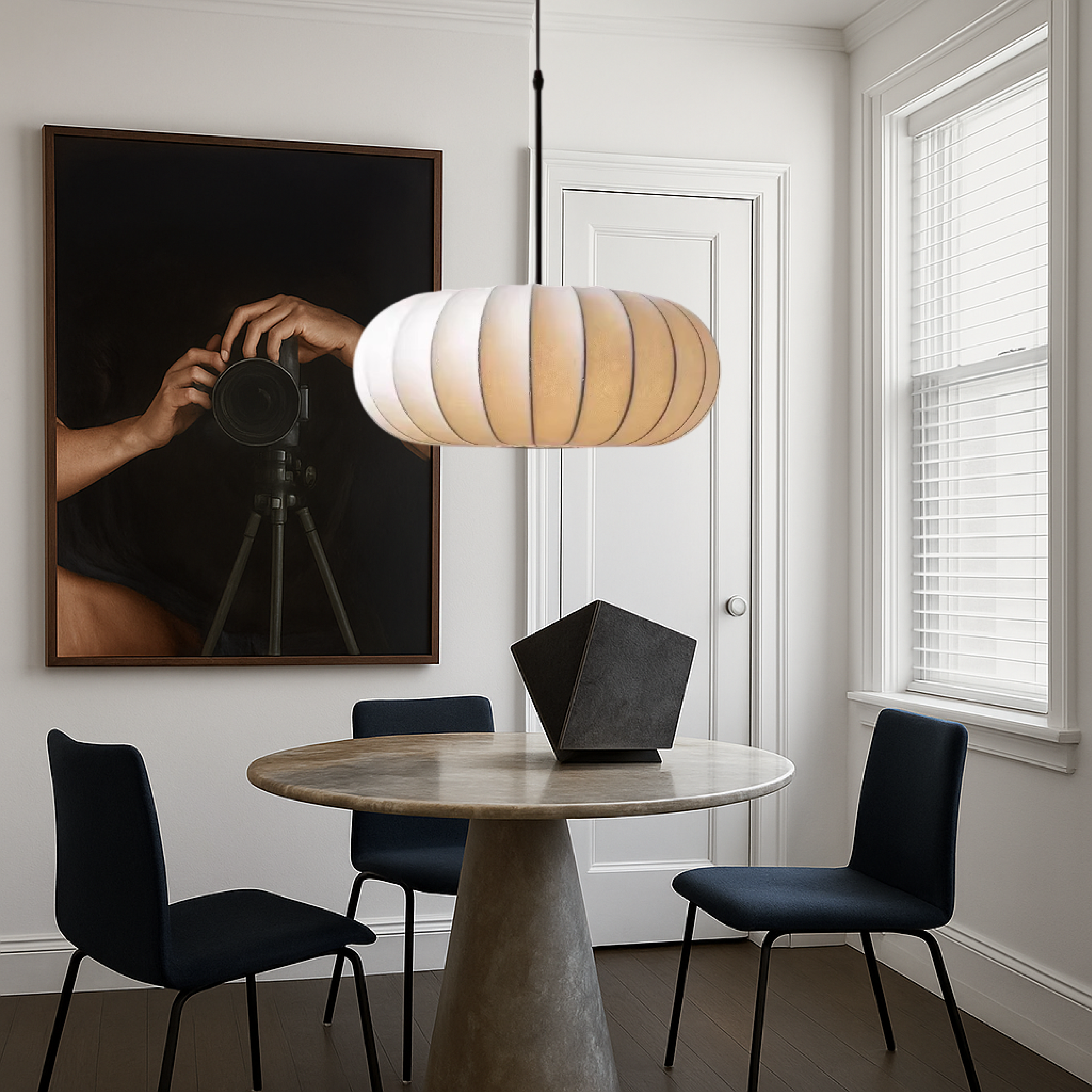 Silk Pendant Light with Adjustable Height & Minimalist Design | Elegant Kitchen Pendant Lighting for Cozy Dining Atmosphere