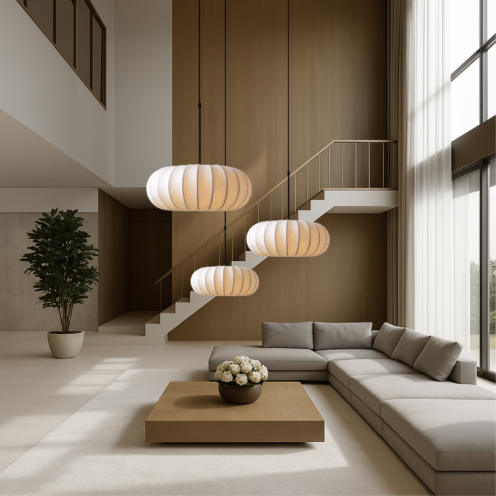 Silk Pendant Light with Adjustable Height & Minimalist Design | Elegant Kitchen Pendant Lighting for Cozy Dining Atmosphere