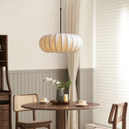 Silk Pendant Light with Adjustable Height & Minimalist Design | Elegant Kitchen Pendant Lighting for Cozy Dining Atmosphere
