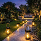 Solar Lanterns | Outdoor Solar Lantern with Realistic LED Flame | Weatherproof Design for Cozy Garden Ambiance