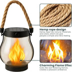 Solar Lanterns | Outdoor Solar Lantern with Realistic LED Flame | Weatherproof Design for Cozy Garden Ambiance