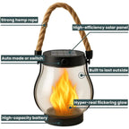 Solar Lanterns | Outdoor Solar Lantern with Realistic LED Flame | Weatherproof Design for Cozy Garden Ambiance
