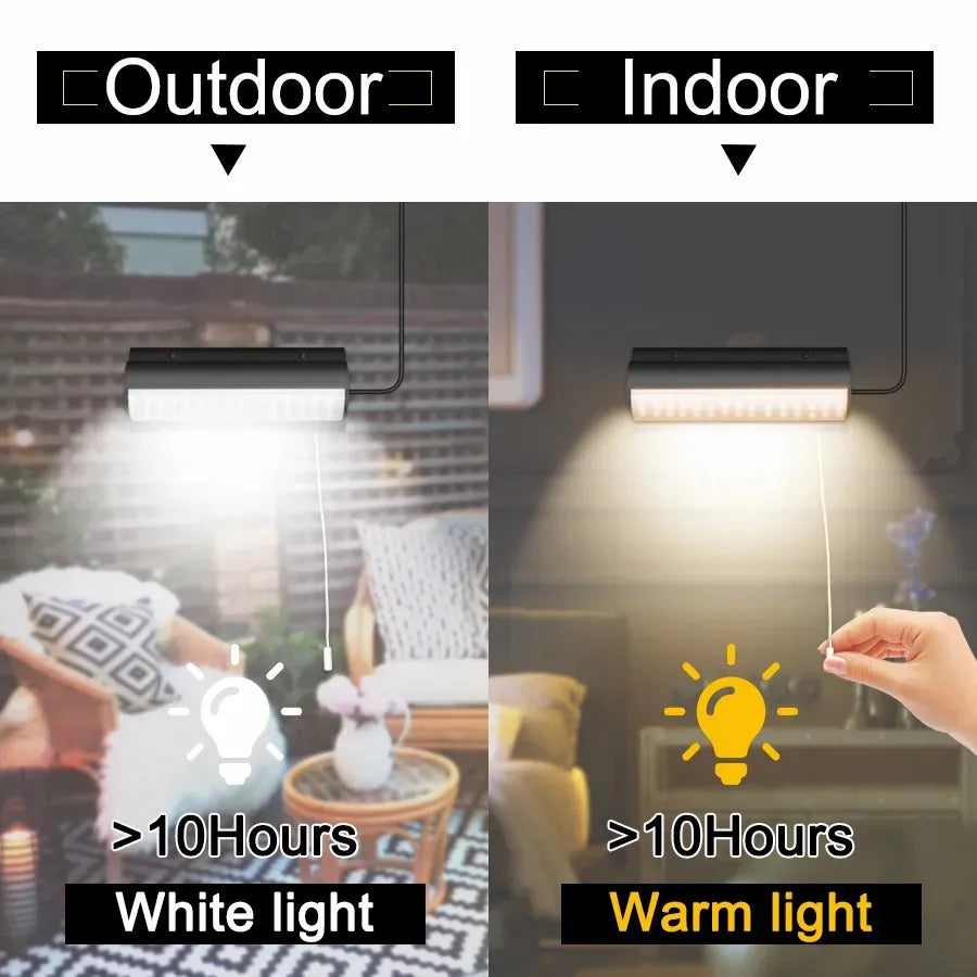 Solar Shed Pendant Light | Eco-Friendly LED with Pull Wire Switch | Versatile Illumination for Indoor and Outdoor Spaces