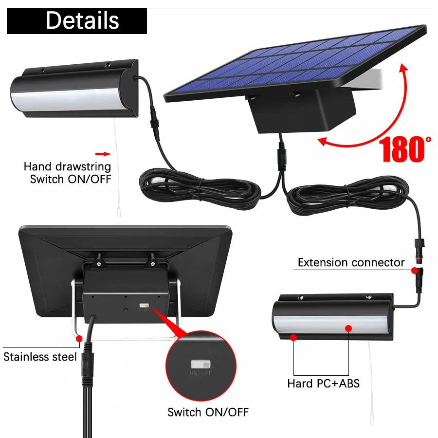 Solar Shed Pendant Light | Eco-Friendly LED with Pull Wire Switch | Versatile Illumination for Indoor and Outdoor Spaces