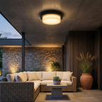 Square Outdoor Ceiling Lamp | IP68 Waterproof Flush Mount Light | Durable LED Fixture for Patios and Balconies