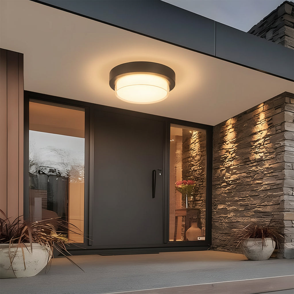 Square Outdoor Ceiling Lamp | IP68 Waterproof Flush Mount Light | Durable LED Fixture for Patios and Balconies