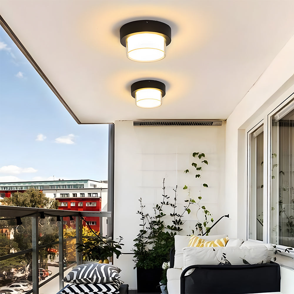 Square Outdoor Ceiling Lamp | IP68 Waterproof Flush Mount Light | Durable LED Fixture for Patios and Balconies