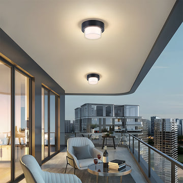 Square Outdoor Ceiling Lamp | IP68 Waterproof Flush Mount Light | Durable LED Fixture for Patios and Balconies