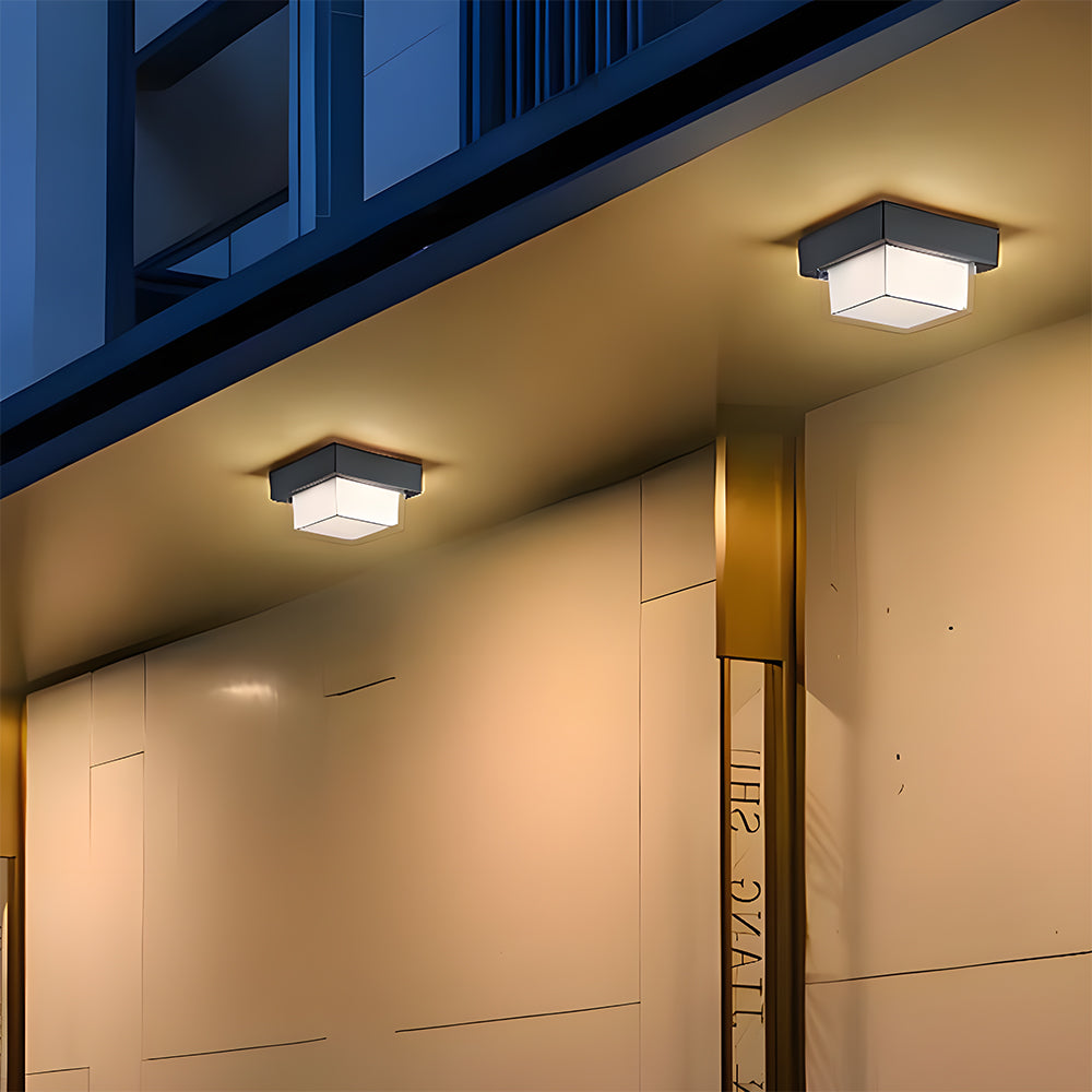 Outdoor Flush Mount Ceiling Light, IP68 Waterproof LED, Square Round, Patio