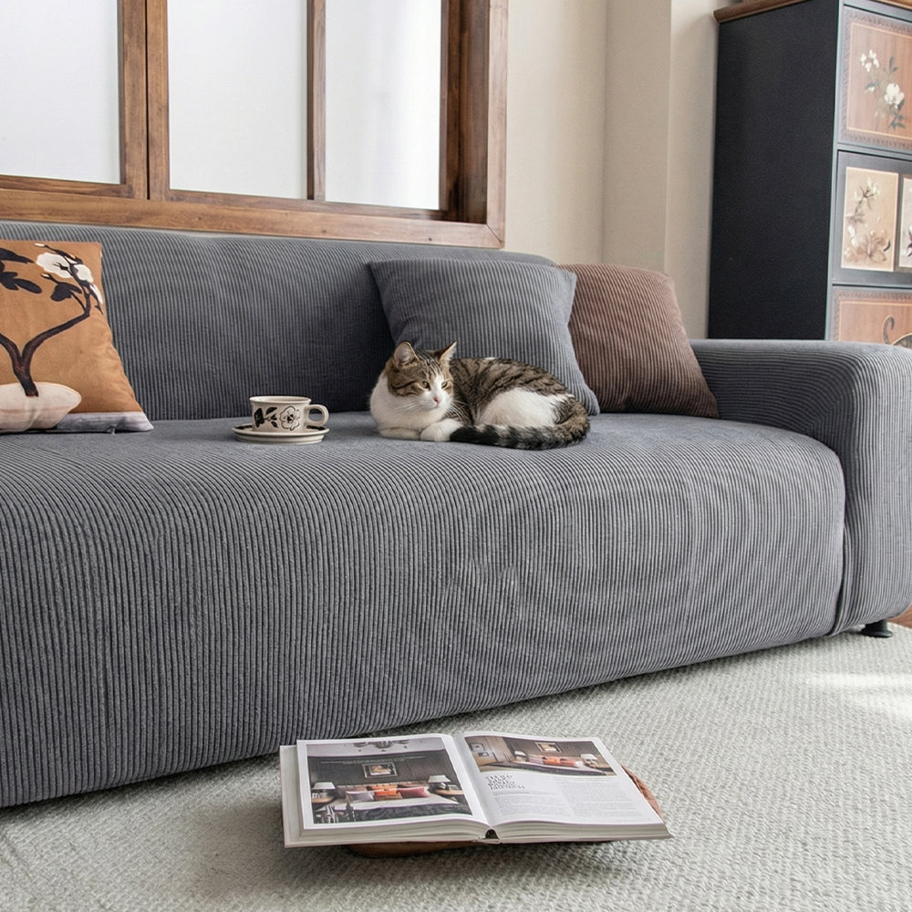 Stretch Corduroy Full Coverage Sofa Slipcover for Everyday Use