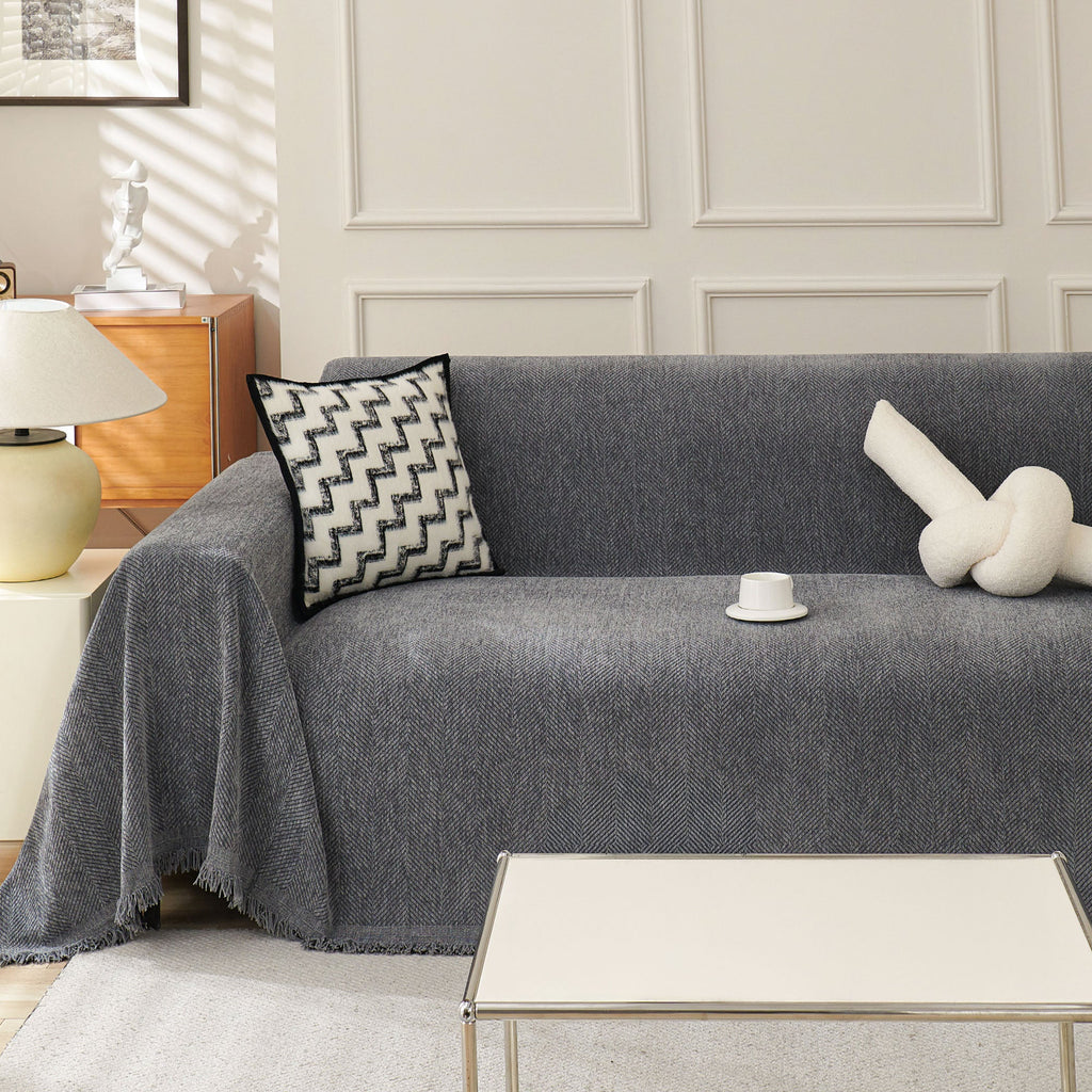 Soft Breathable Herringbone Sofa Cover for Modern Cozy Living
