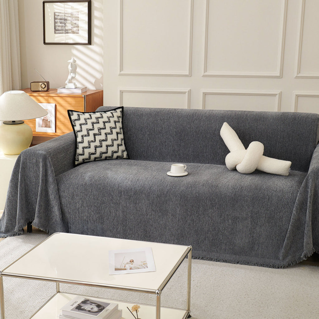 Soft Breathable Herringbone Sofa Cover for Modern Cozy Living