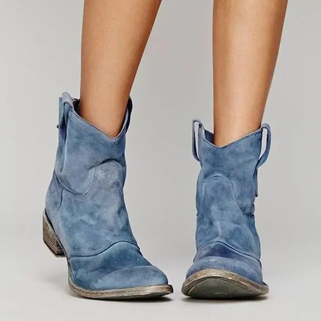Stylish Ankle Boots for Women with Cushioned Insole | Vintage Cowboy Booties for Everyday Comfort