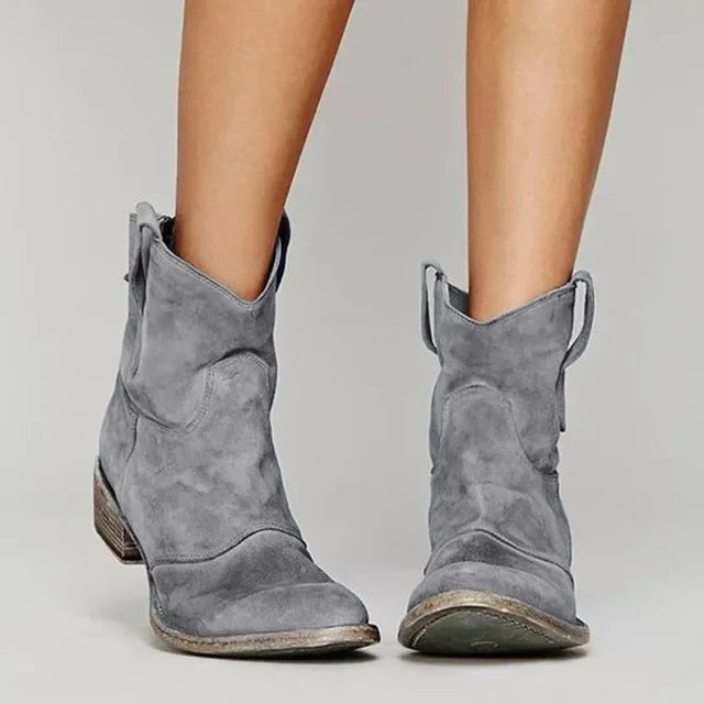 Stylish Ankle Boots for Women with Cushioned Insole | Vintage Cowboy Booties for Everyday Comfort