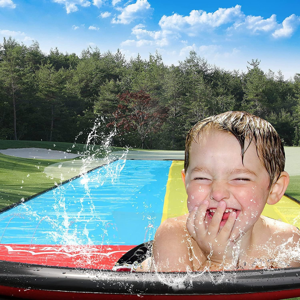 Summer Splash | Inflatable Water Slide with Soft Landing Pad | Durable PVC Design for Safe Backyard Fun