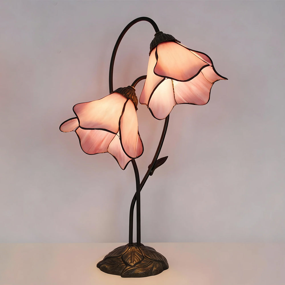 Tiffany-Style Table Lamp with Vintage Resin Base for Elegant Ambiance