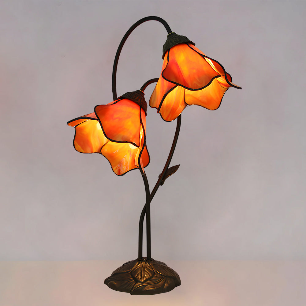 Tiffany-Style Table Lamp with Vintage Resin Base for Elegant Ambiance