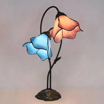 Tiffany-Style Table Lamp with Vintage Resin Base for Elegant Ambiance