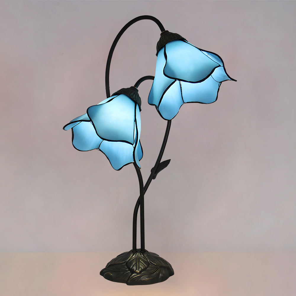 Tiffany-Style Table Lamp with Vintage Resin Base for Elegant Ambiance