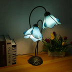 Tiffany-Style Table Lamp with Vintage Resin Base for Elegant Ambiance