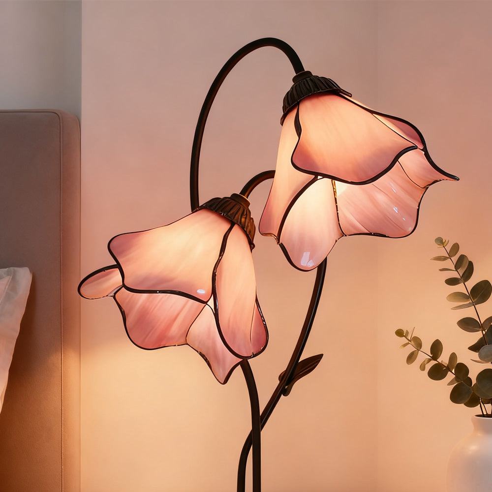 Tiffany-Style Table Lamp with Vintage Resin Base for Elegant Ambiance