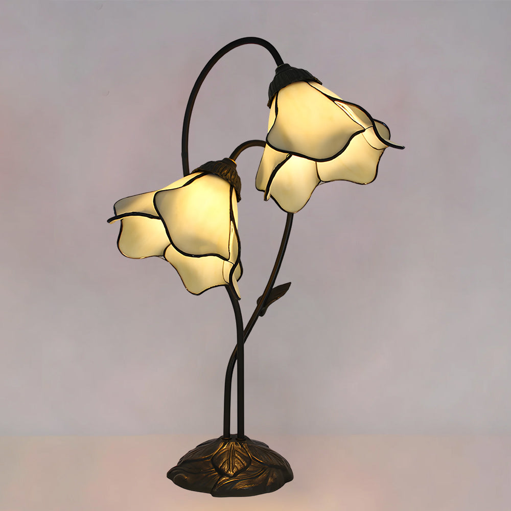 Tiffany-Style Table Lamp with Vintage Resin Base for Elegant Ambiance